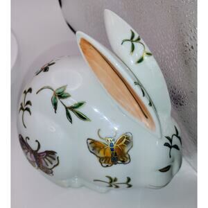 Vintage Andrea Sadek Bunny Rabbit Figurine Japan Porcelain Butterfly Decor
